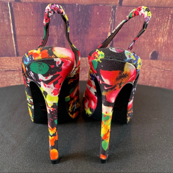 QUPID Floral Pointy Toe Slingback Pumps, NWOT - Picture 6 of 14